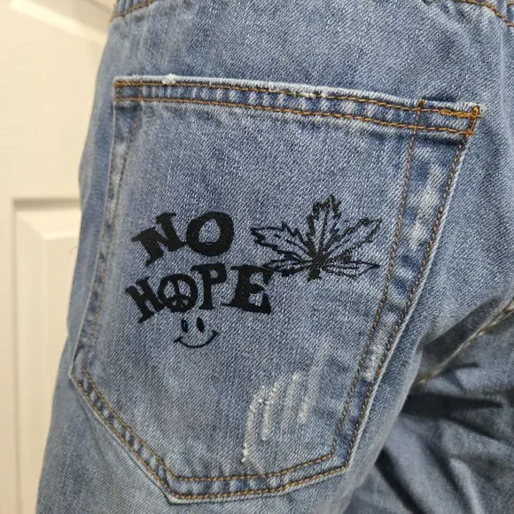 Civil Regime Distressed Denim Bermuda Shorts – 100% Cotton, Raw Hem, Size W30 - Picture 15 of 16